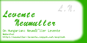 levente neumuller business card